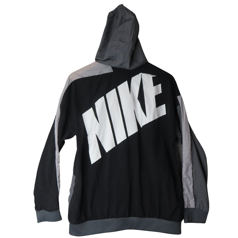 Nike Mens Sportswear Windrunner Jacket Black Grey XL Back Logo Swoosh
